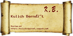 Kulich Bernát névjegykártya